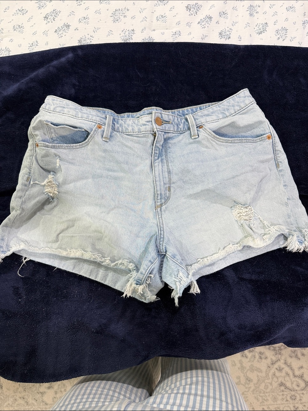 Universal Thread Light Blue Distressed Cutoff Denim Shorts